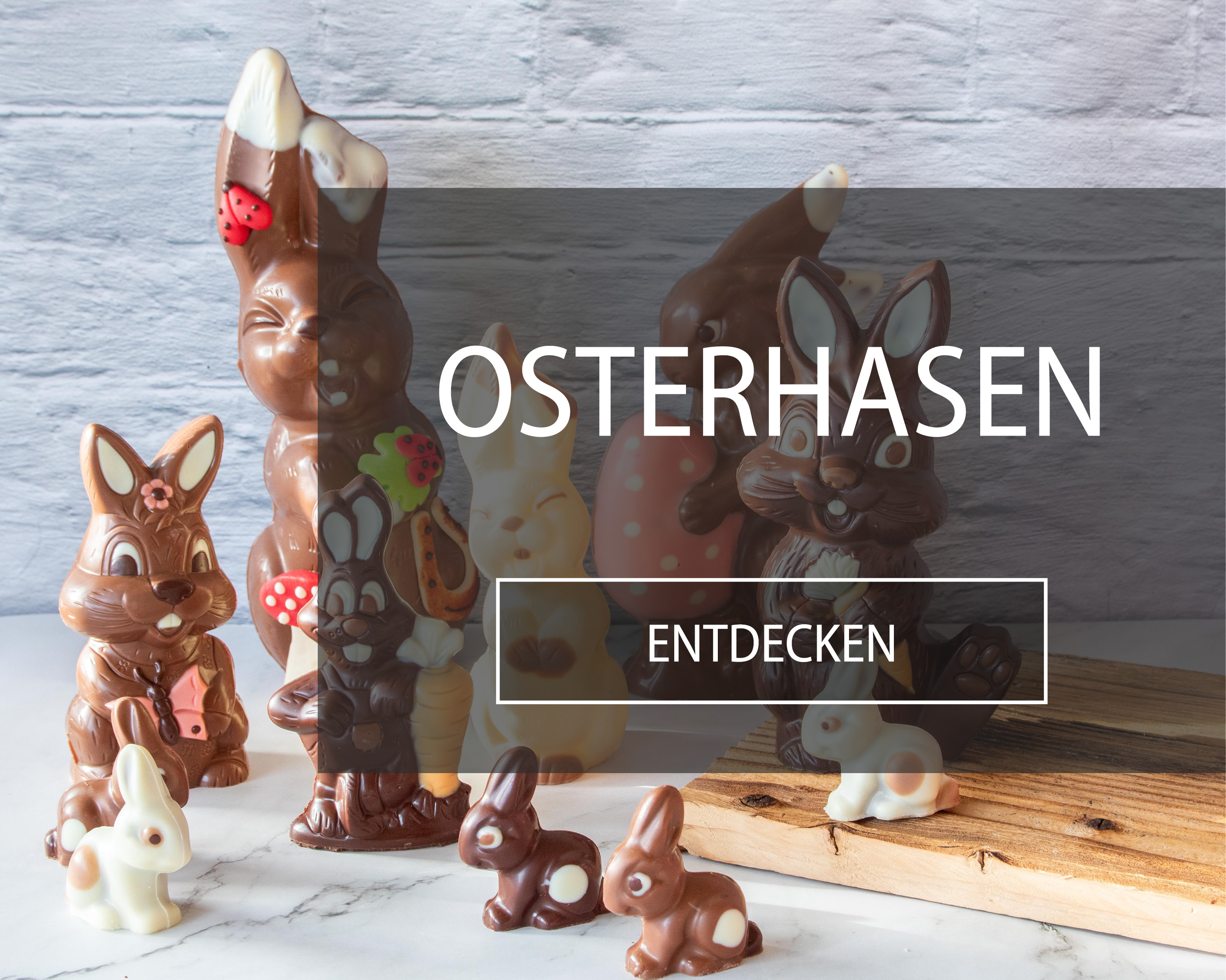 Osterhasenfamilie aus Schokolade.