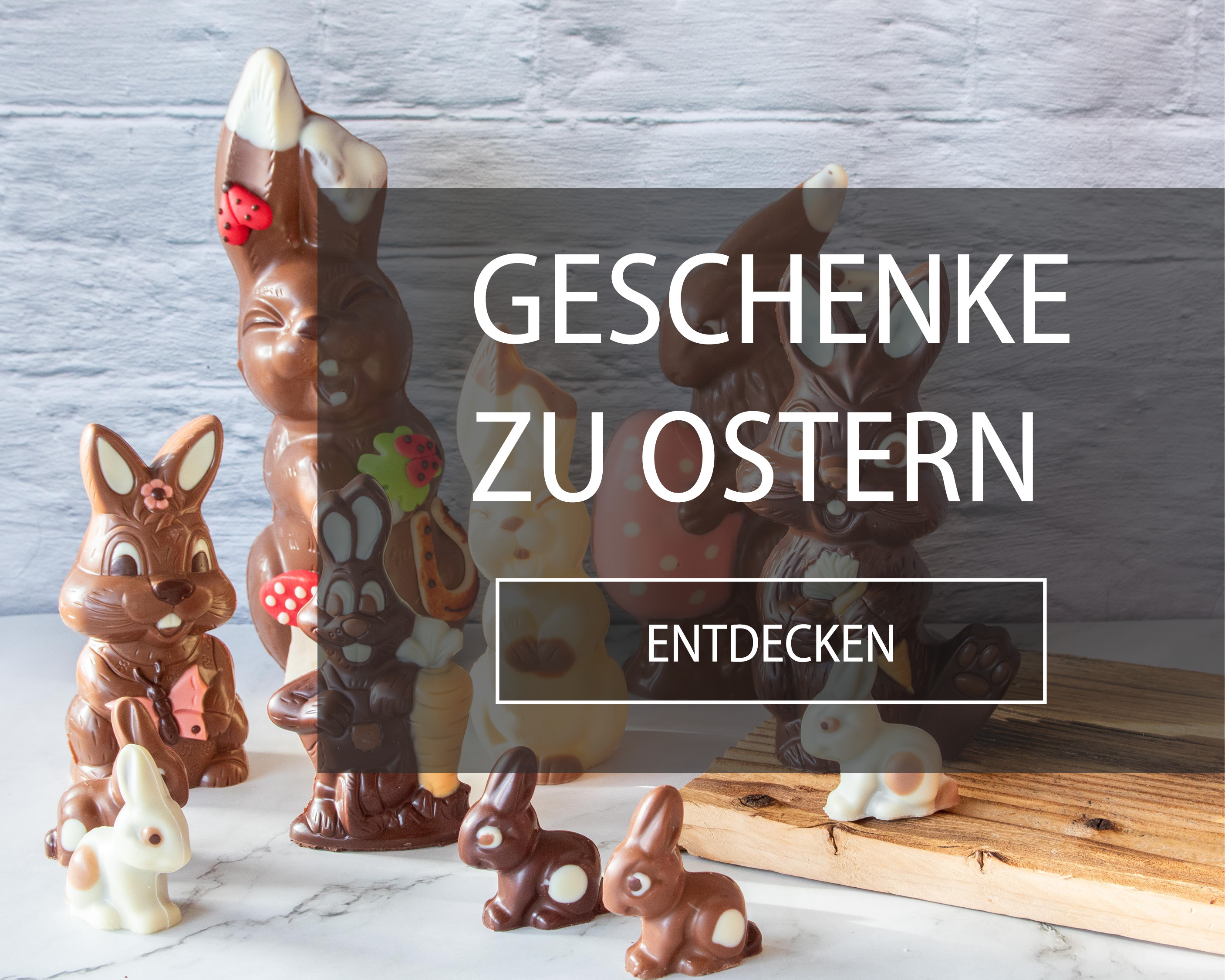 Osterhasenfamilie aus Schokolade.
