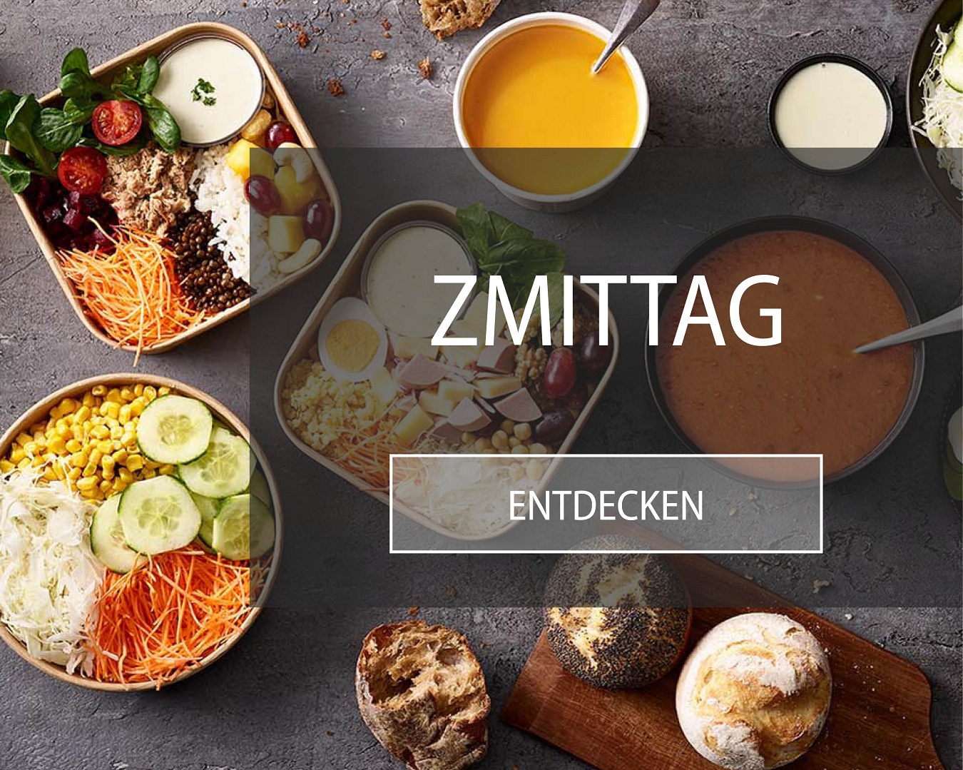 Zmittag-Schalen, Suppen, Salate und knusprige Br&ouml;tli - geniesse dein Mittagessen in der B&auml;ckerei Flury.