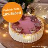 Vacherintorte mit Erdbeerglace, garniert mit Schoggisternen