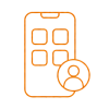 Piktogramm: Smartphone mit Apps